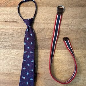 Boys zipper tie and waist belt